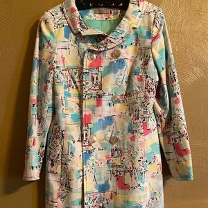 Unique colorful women’s trench coat